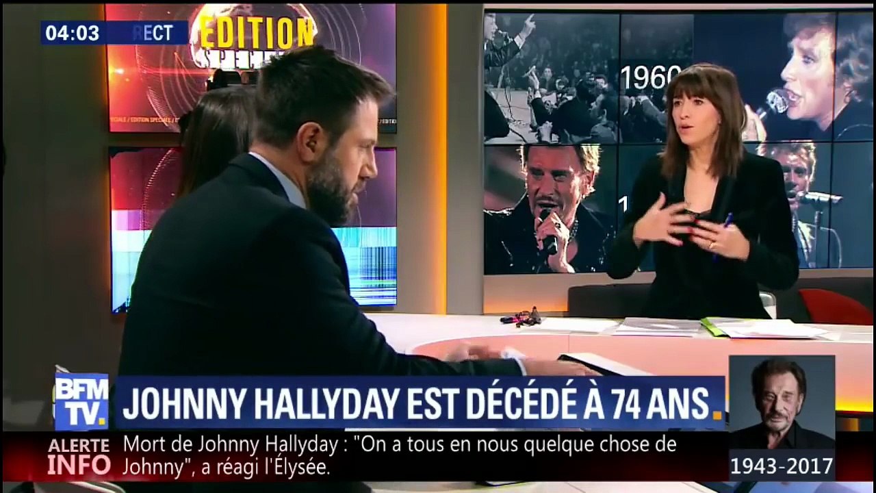 2017 - Le décès de Johnny Hallyday annoncé dans le Journal de 4H de BFM TV (6 Décembre)