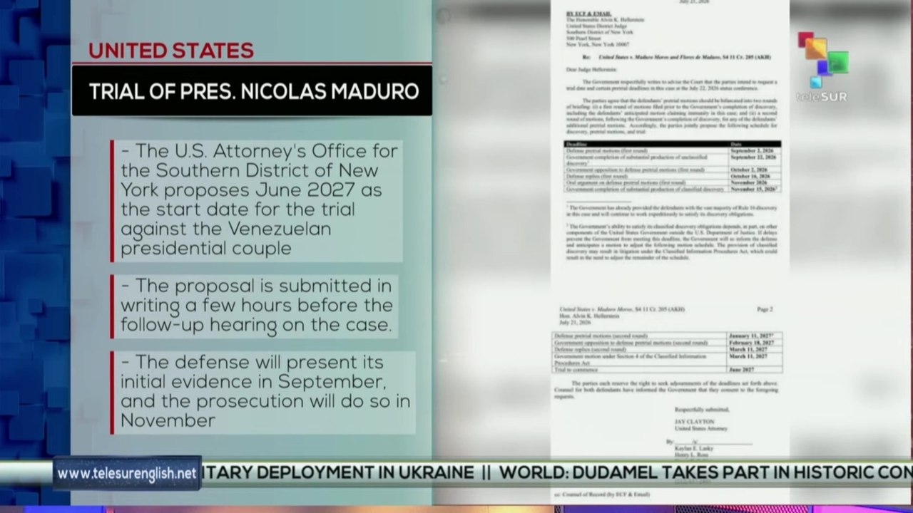 U.S. | Attorney's Office proposes date for trial of Venezuelan presidential couple