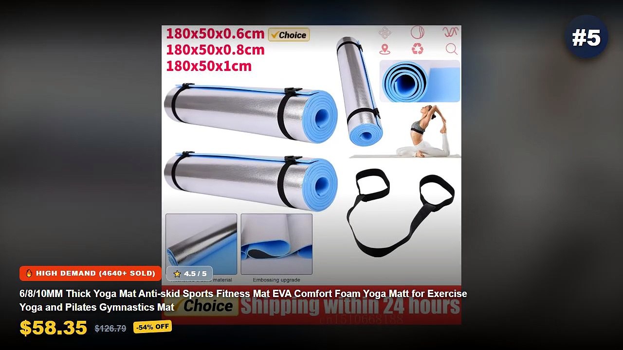 Best Yoga Mat Kit on AliExpress | Review - Yoga Mat Pilates Fitness Mat 3/4/6mm Thicknes Non Slip Yoga Cushion Travel Fi...