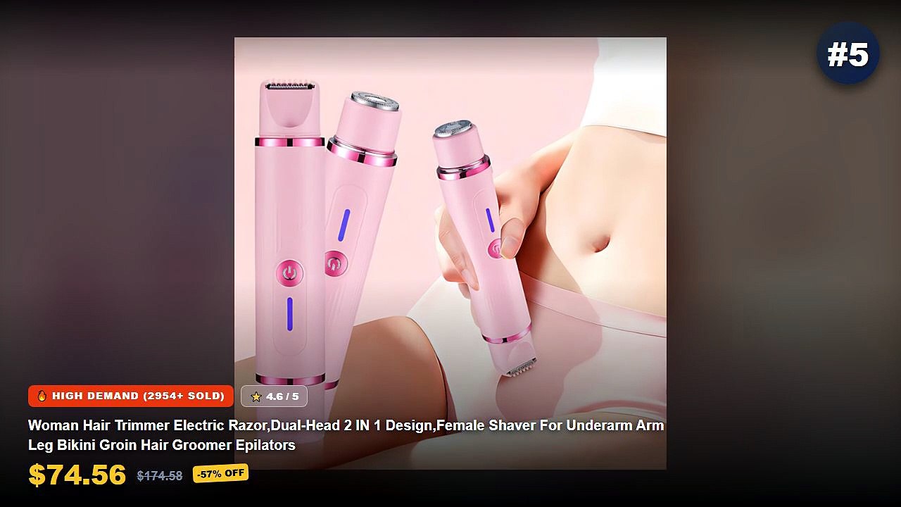Best Portable Epilator on AliExpress | Review - Woman Hair Trimmer Electric Razor,Dual Head 2 IN 1 Design,Female Shaver ...
