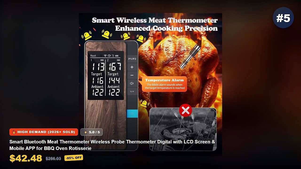 Best Electric Meat Thermometer on AliExpress | Review - Smart Bluetooth Meat Thermometer Wireless Probe Thermometer Digi...