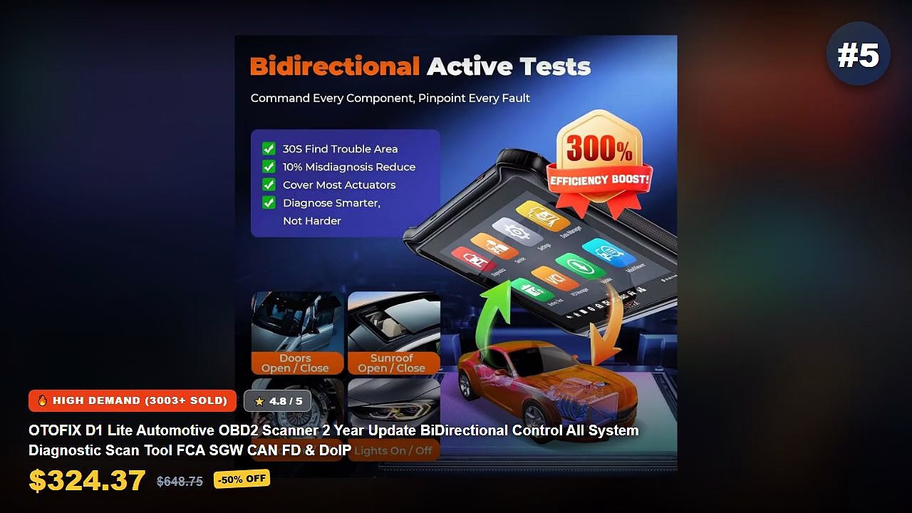 Top 5 Best Heavy Duty Obd2 Scanner (Must Have!) - OTOFIX D1 Lite Automotive OBD2 Scanner 2 Year Update BiDirectional Con...