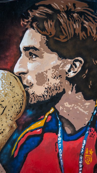 El mural de Ferran Torres que ha sido vandalizado en Barcelona