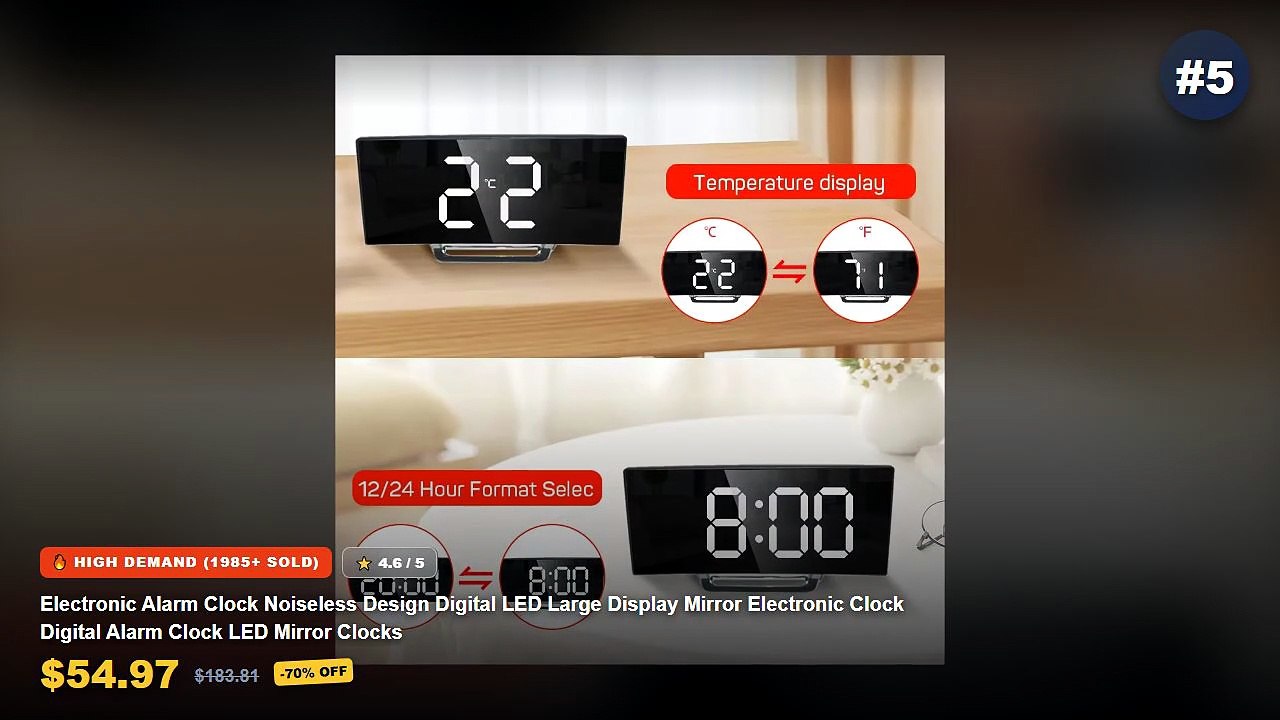 Cheap & Best Automatic Alarm Clock Unboxing & Review - Electronic Alarm Clock Noiseless Design Digital LED Large Display...