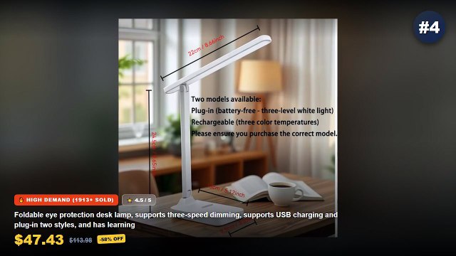 Amazing Electric Desk Lamp You Need To See - Mini LED Reading Book Light Table Lamp 3 Modes Adjustable Eye Protection Cl...