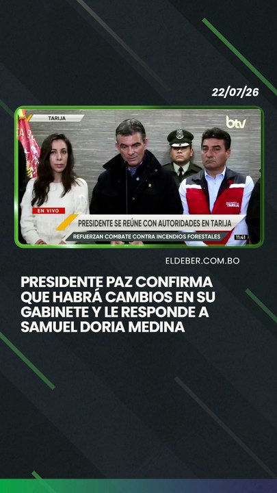 Presidente Paz confirma que habrá cambios en su Gabinete y le responde a Samuel Doria Medina