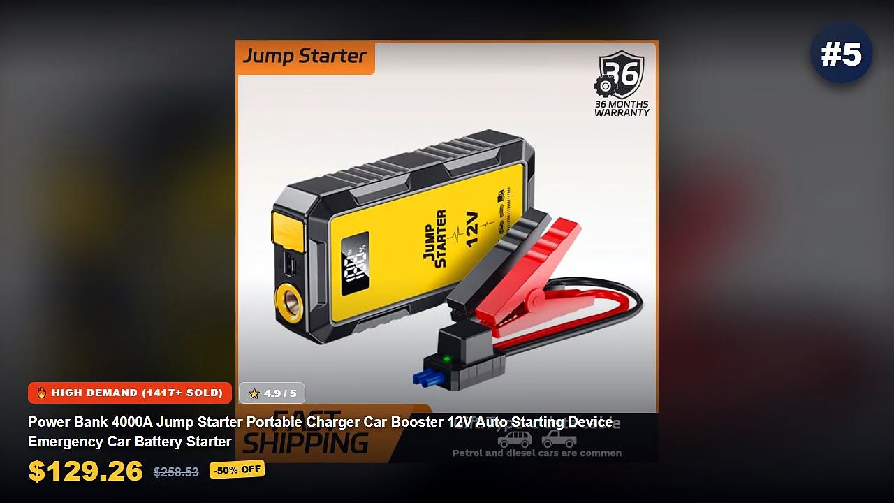 Cheap & Best Compact Jump Starter Unboxing & Review - Power Bank 4000A Jump Starter Portable Charger Car Booster 12V Aut...