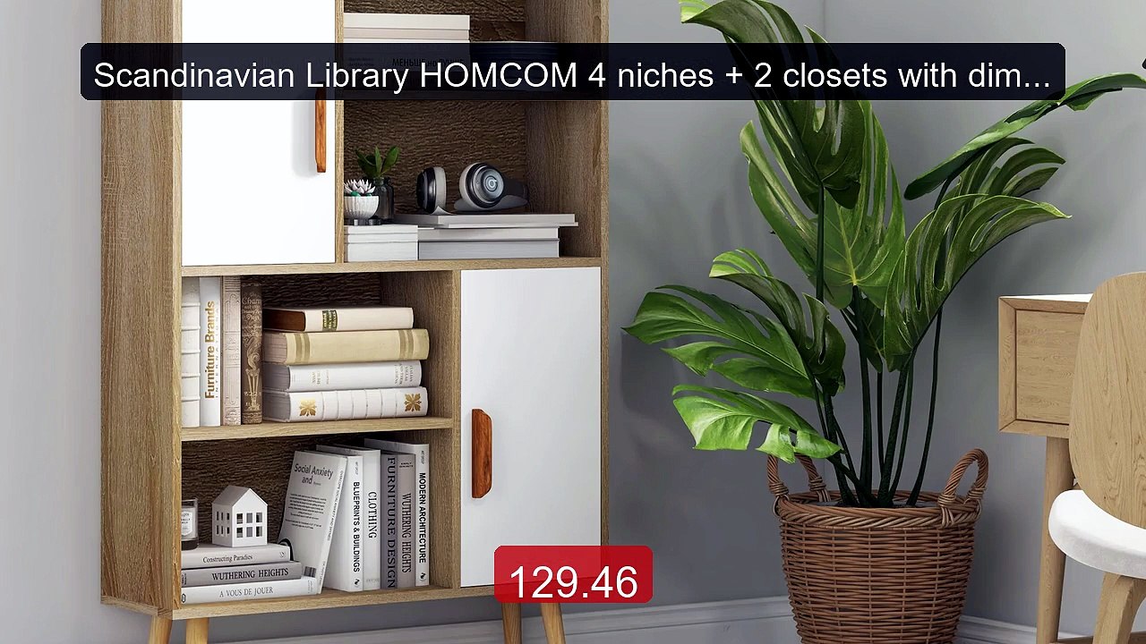 Scandinavian Library HOMCOM 4 niches + 2 closets with dim s... -- Top Pick 2026 | Unbeatable Price!