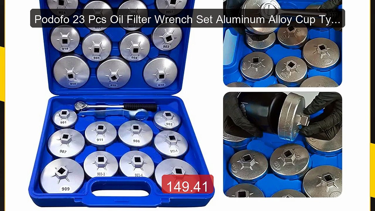 Podofo 23 Pcs Oil Filter Wrench Set Aluminum Alloy Cup Type Oi... -- Best Buy 2026 | Great Quality!