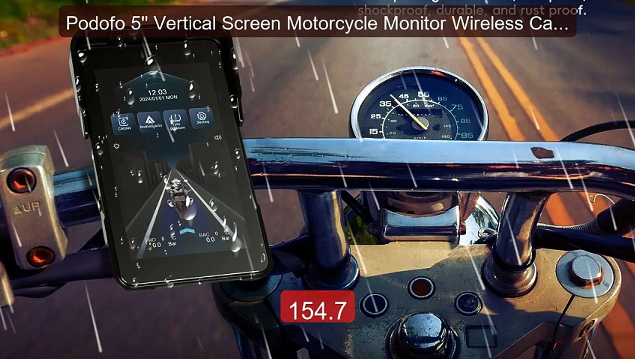 Podofo 5'' Vertical Screen Motorcycle Monitor Wireless Carp... -- Top Pick 2026 | Unbeatable Price!