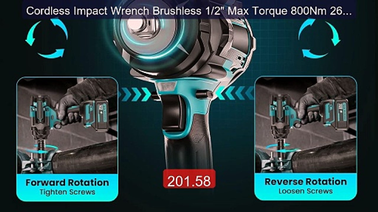Cordless Impact Wrench Brushless 1/2" Max Torque 800Nm 2600RPM 2x ... -- Best Deal 2026 | Shop Now!