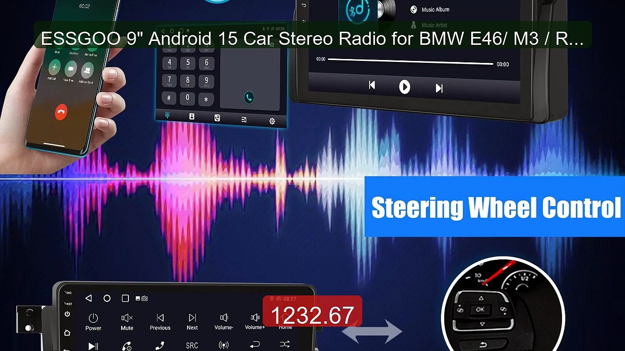 ESSGOO 9" Android 15 Car Stereo Radio for BMW E46/ M3 / Rover ... -- Hot Deal 2026 | Limited Offer!