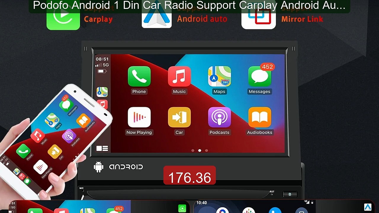 Podofo Android 1 Din Car Radio Support Carplay Android Auto 7'' Car... -- Top Rated 2026 | Buy Now!