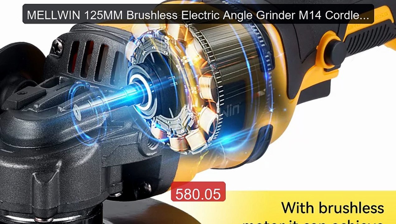 MELLWIN 125MM Brushless Electric Angle Grinder M14 Cordless... -- Top Pick 2026 | Unbeatable Price!