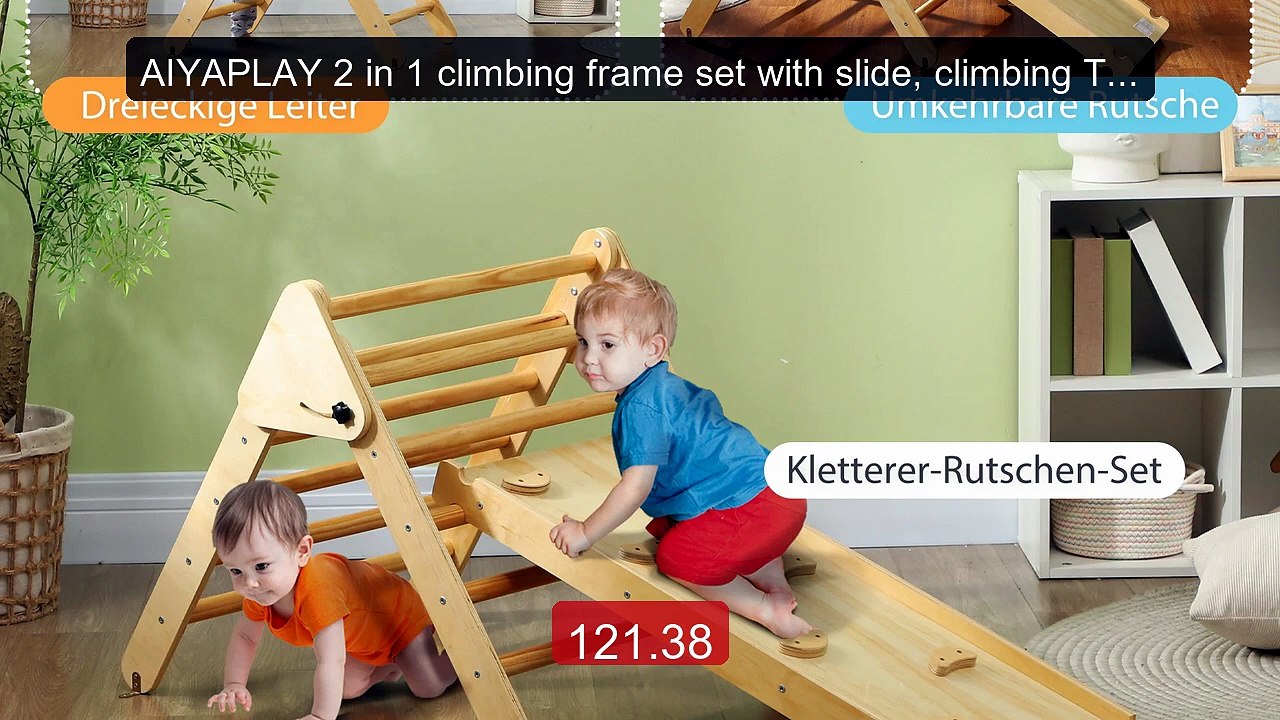AIYAPLAY 2 in 1 climbing frame set with slide, climbing Triang... -- Best Buy 2026 | Great Quality!