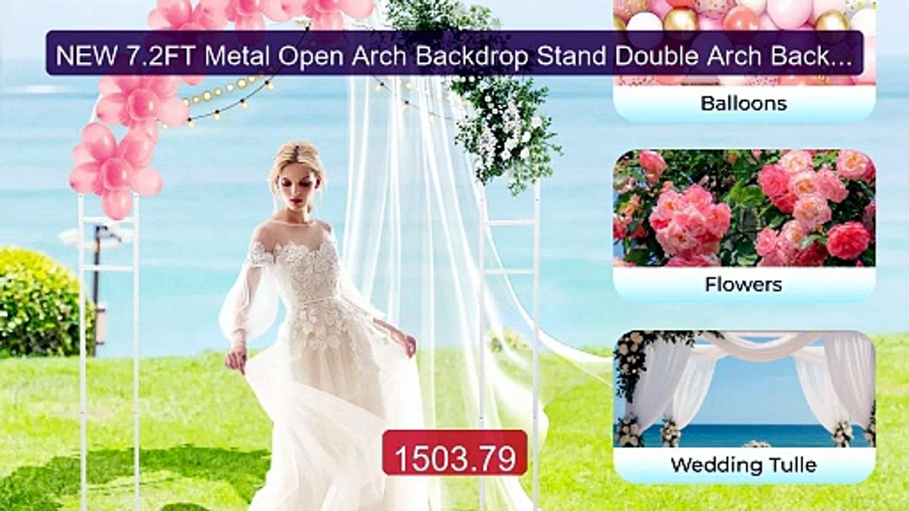 NEW 7.2FT Metal Open Arch Backdrop Stand Double Arch Backdrop... -- Amazing Value 2026 | Must Have!