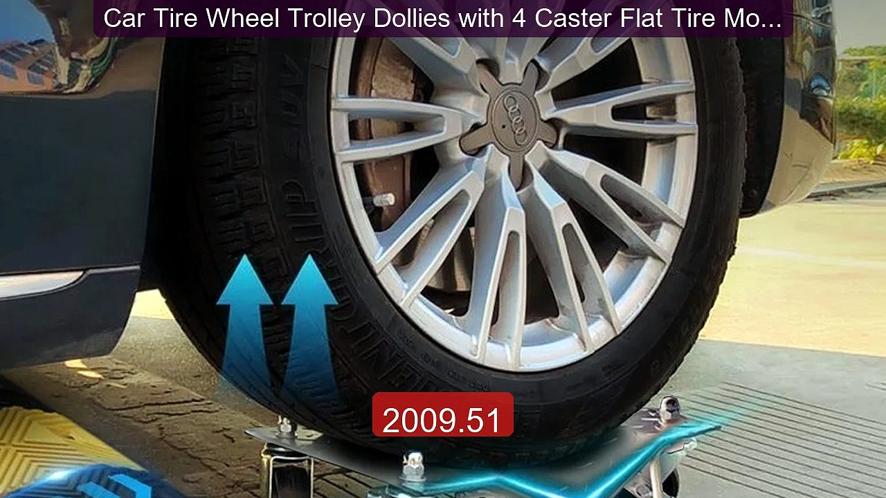 Car Tire Wheel Trolley Dollies with 4 Caster Fl...