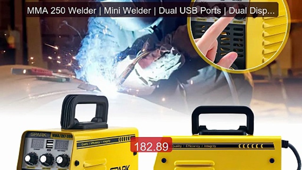 MMA 250 Welder | Mini Welder | Dual USB Ports | Dual Displays... -- Amazing Value 2026 | Must Have!