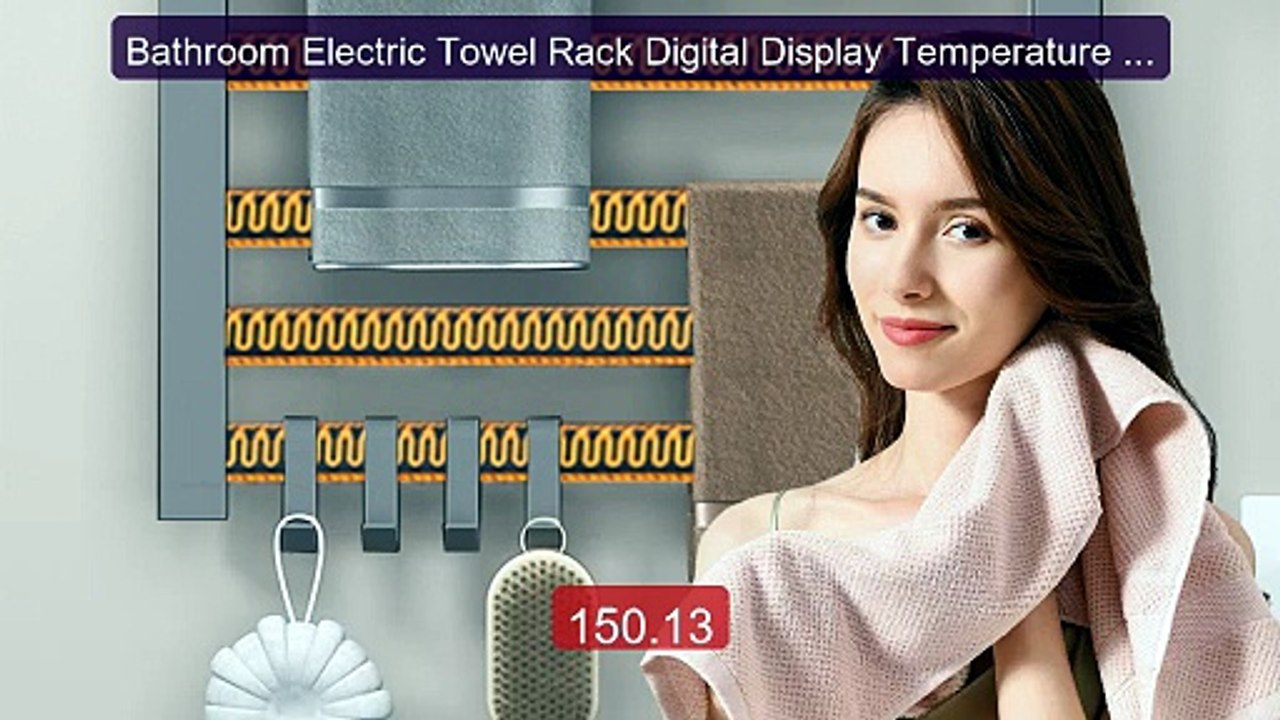 Bathroom Electric Towel Rack Digital Display Temperature Time ... -- Best Buy 2026 | Great Quality!