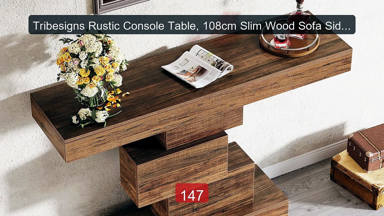 Tribesigns Rustic Console Table, 108cm Slim Wood Sofa Side ... -- Top Pick 2026 | Unbeatable Price!