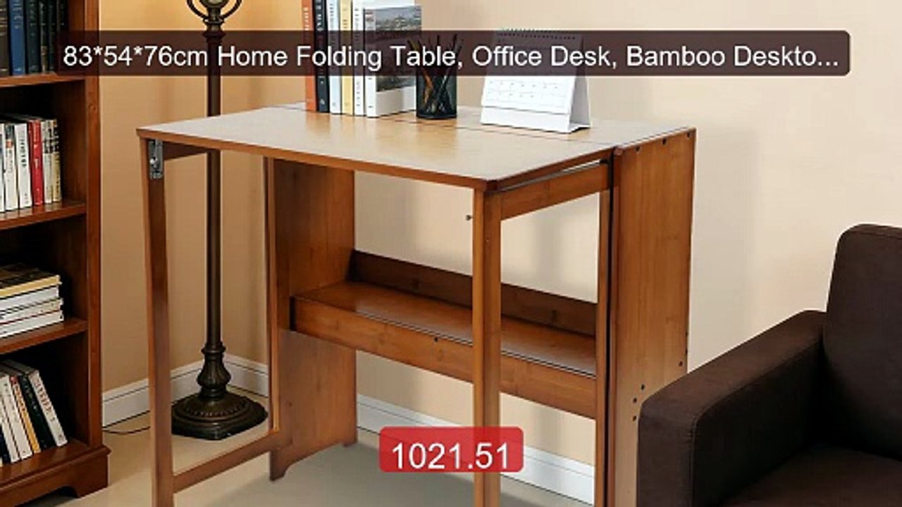 83*54*76cm Home Folding Table, Office Desk, Bamboo Desktop wit... -- Hot Deal 2026 | Limited Offer!
