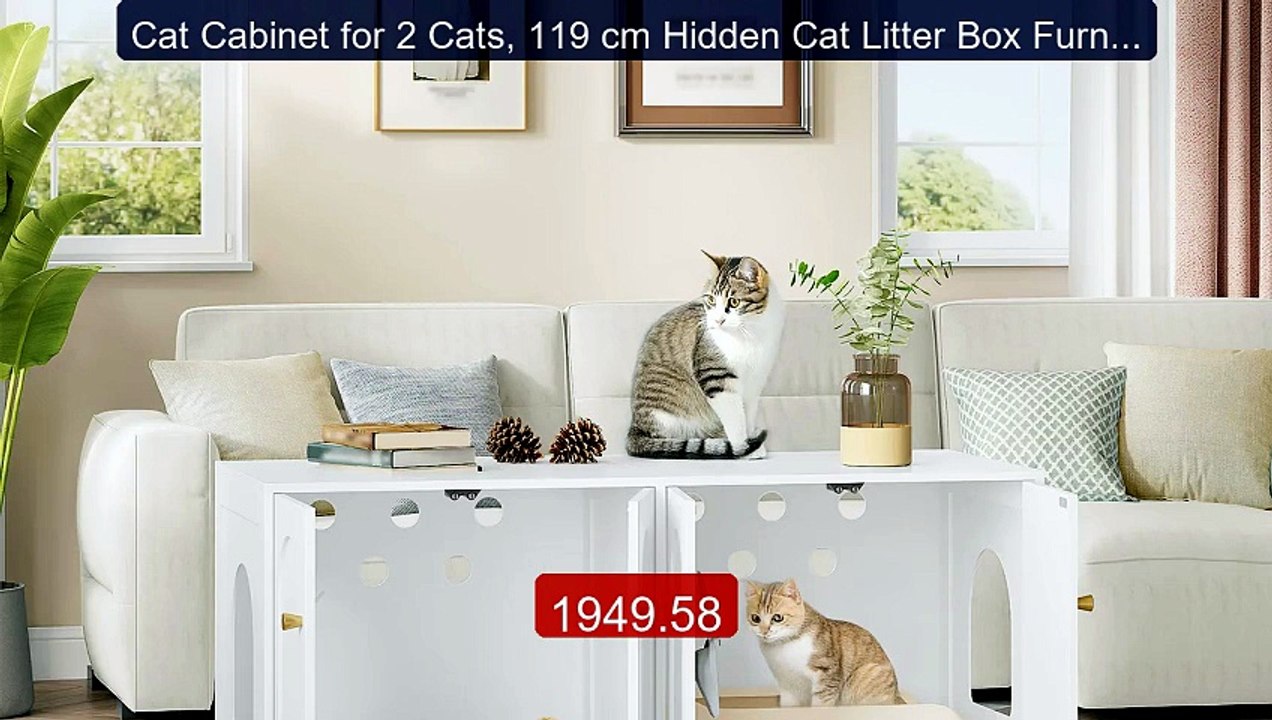 Cat Cabinet for 2 Cats, 119 cm Hidden Cat Litter Box Furnit... -- Top Pick 2026 | Unbeatable Price!