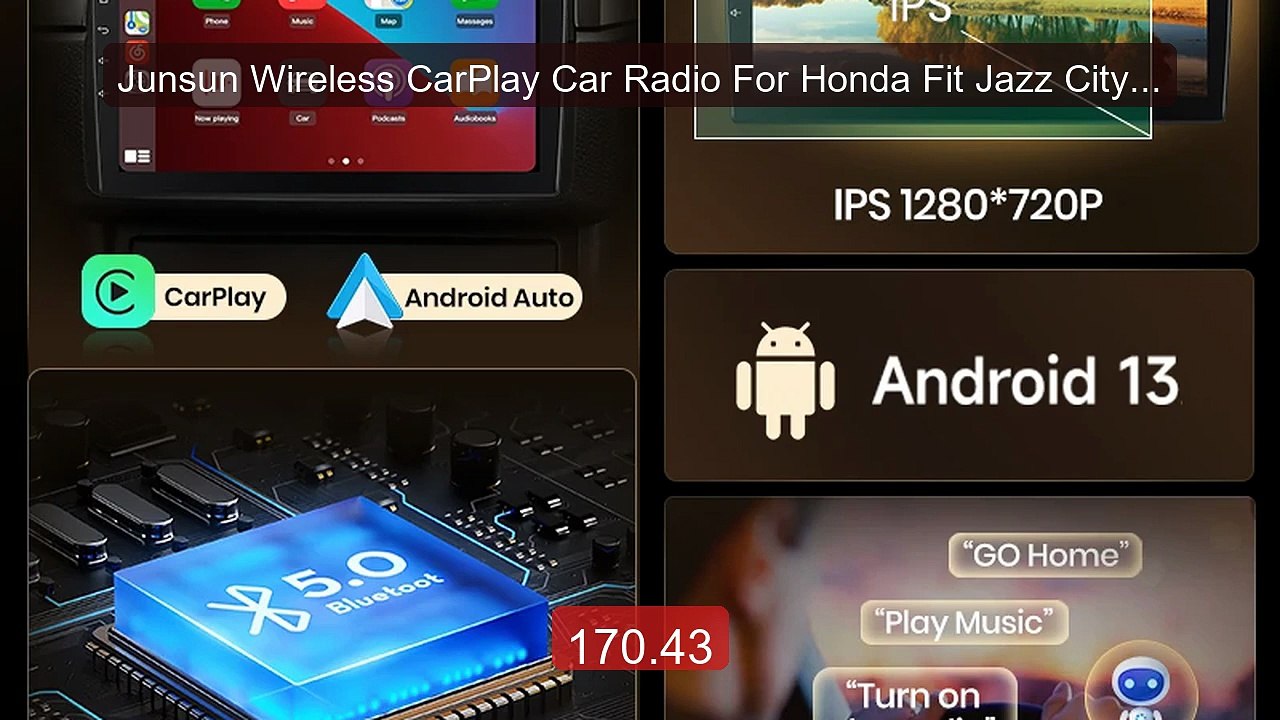 Junsun Wireless CarPlay Car Radio For Honda Fit Jazz City 200... -- Amazing Value 2026 | Must Have!