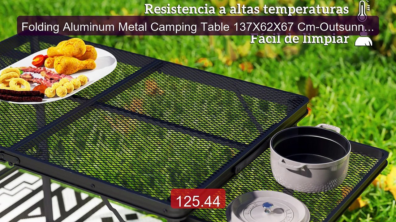 Folding Aluminum Metal Camping Table 137X62X67 Cm-Outsunny. Black -- Best Buy 2026 | Great Quality!