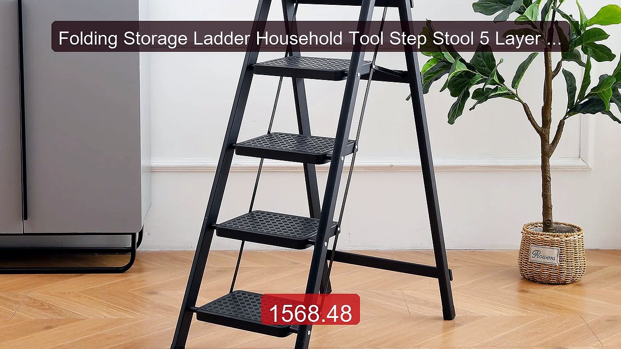 Folding Storage Ladder Household Tool Step Stool 5 Layer Decor... -- Hot Deal 2026 | Limited Offer!
