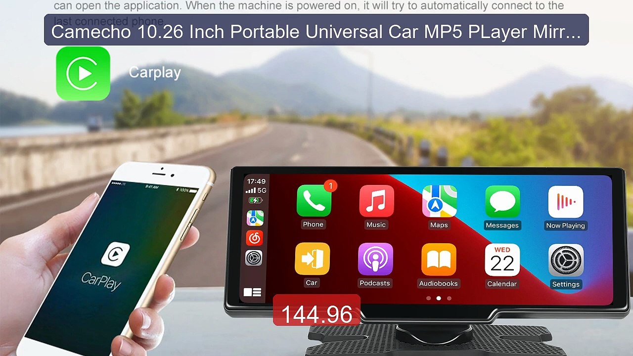 Camecho 10.26 Inch Portable Universal Car MP5 PLayer Mirrorli... -- Amazing Value 2026 | Must Have!