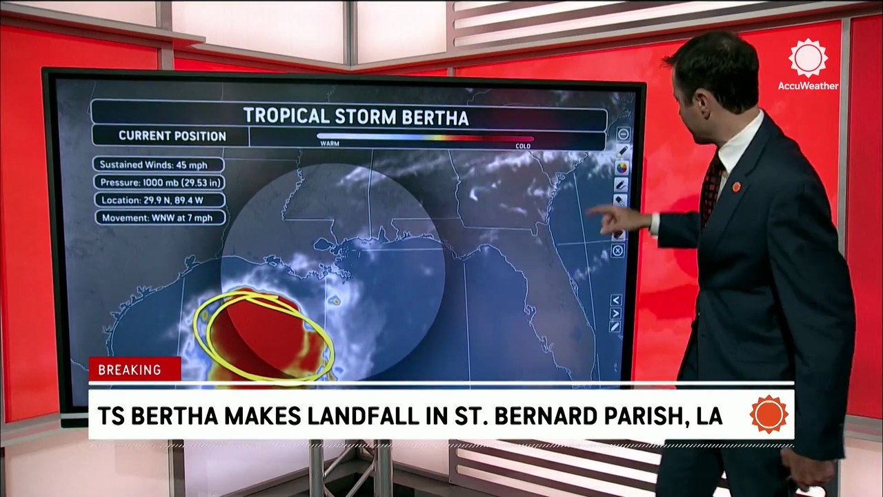 Tropical Storm Bertha makes landfall in Louisiana