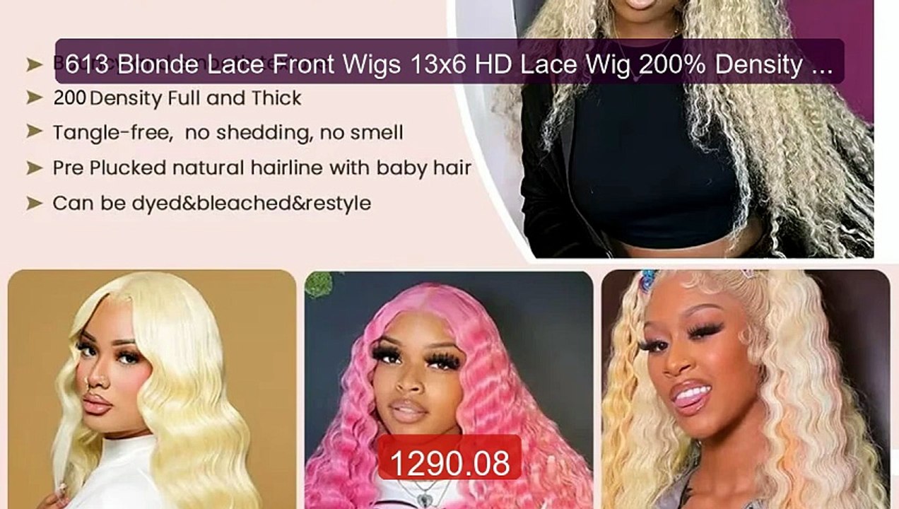 613 Blonde Lace Front Wigs 13x6 HD Lace Wig 200% Density Curly Hum... -- Best Deal 2026 | Shop Now!