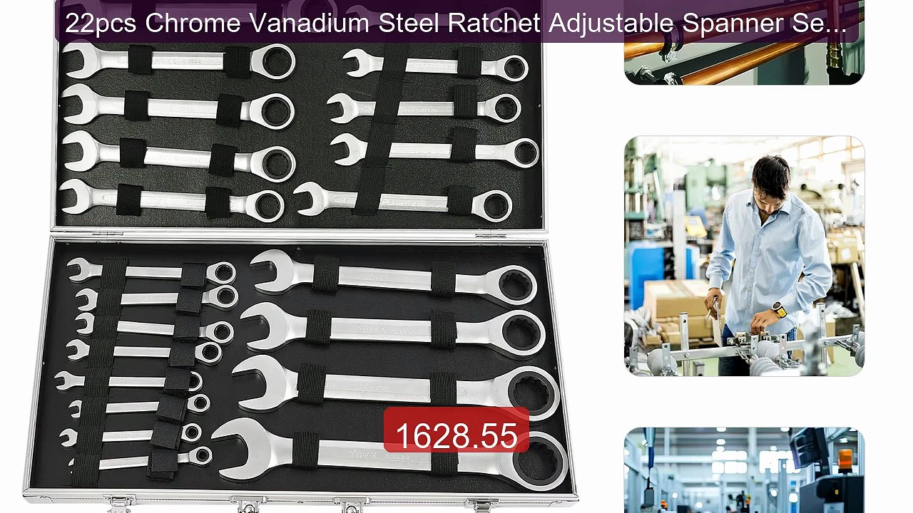 22pcs Chrome Vanadium Steel Ratchet Adjustable Spanner Set ... -- Top Pick 2026 | Unbeatable Price!