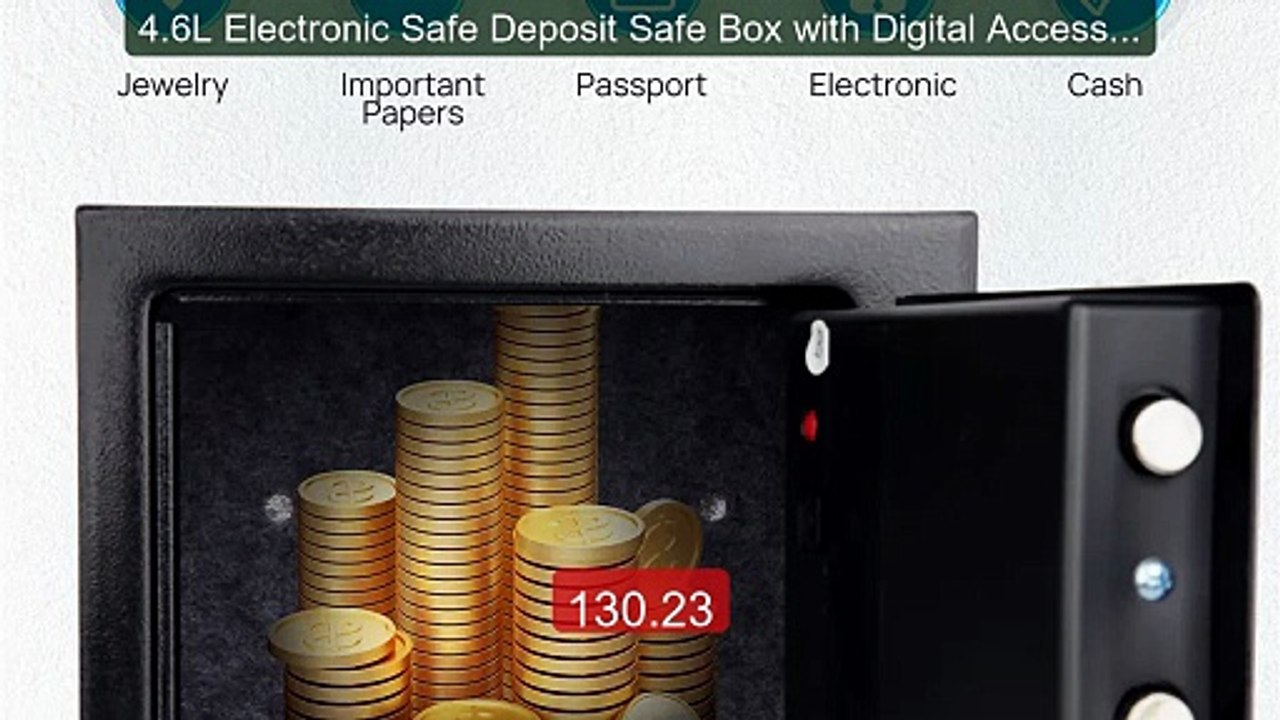 4.6L Electronic Safe Deposit Safe Box with Digital Access & 2 Keys ... -- Top Rated 2026 | Buy Now!