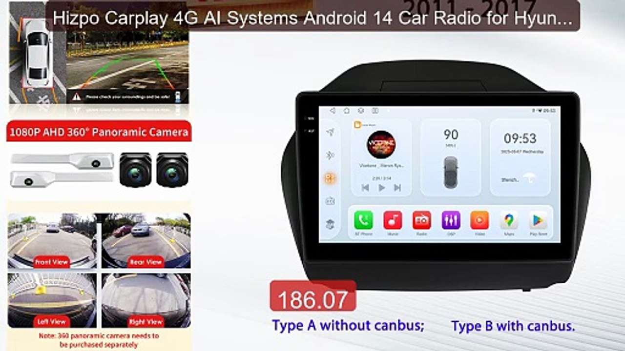Hizpo Carplay 4G AI Systems Android 14 Car Radio for Hyunda... -- Top Pick 2026 | Unbeatable Price!
