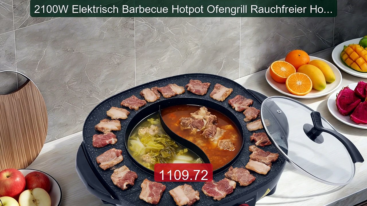 2100W Elektrisch Barbecue Hotpot Ofengrill Rauchfreier Hotpot... -- Amazing Value 2026 | Must Have!