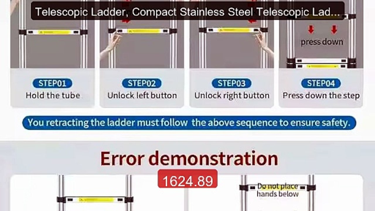 Telescopic Ladder, Compact Stainless Steel Telescopic Ladder, Mult... -- Best Deal 2026 | Shop Now!