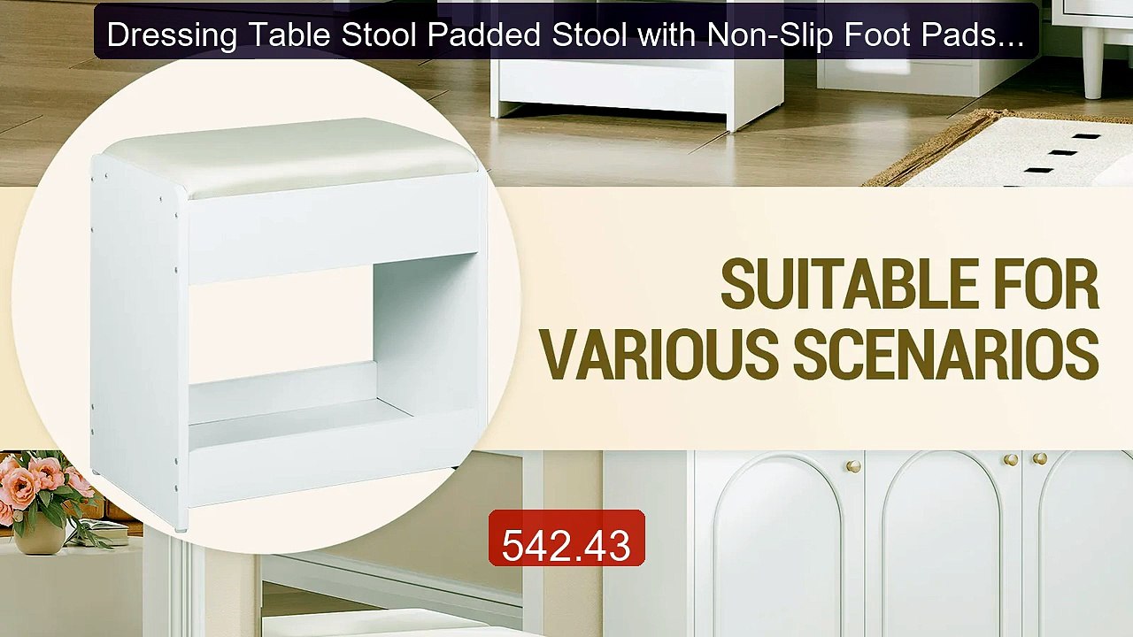 Dressing Table Stool Padded Stool with Non-Slip Foot Pads for... -- Amazing Value 2026 | Must Have!