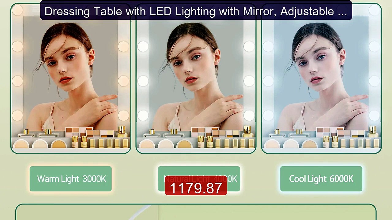 Dressing Table with LED Lighting with Mirror, Adjustable Brightness... -- Top Rated 2026 | Buy Now!