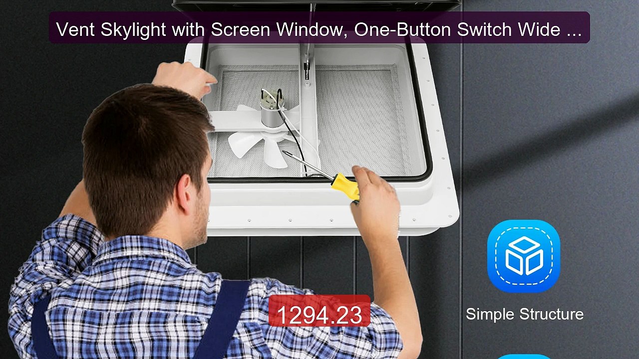Vent Skylight with Screen Window, One-Button Switch Wide Ap... -- Top Pick 2026 | Unbeatable Price!