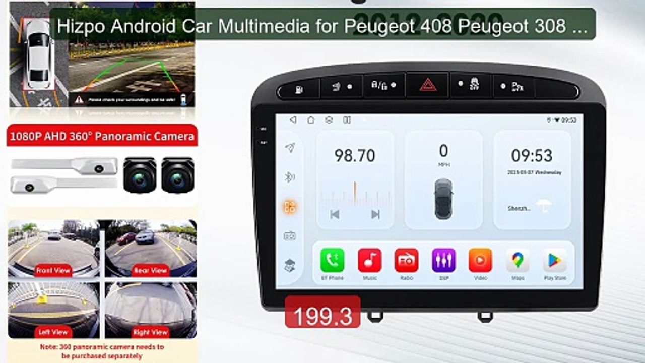 Hizpo Android Car Multimedia for Peugeot 408 Peugeot 308 308SW... -- Best Buy 2026 | Great Quality!