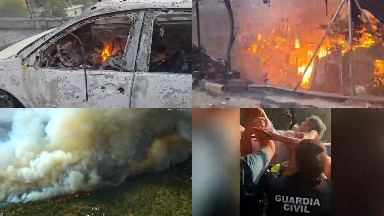 Las imágenes del incendio de Villa del Prado: casas calcinadas y rescates 'in extremis' de la Guardia Civil