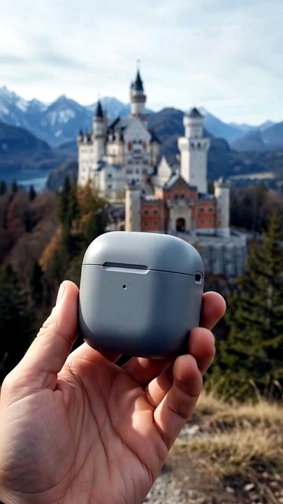 Amazing Castle View with Wireless Earbuds | Cinematic AI Short ✨🏰