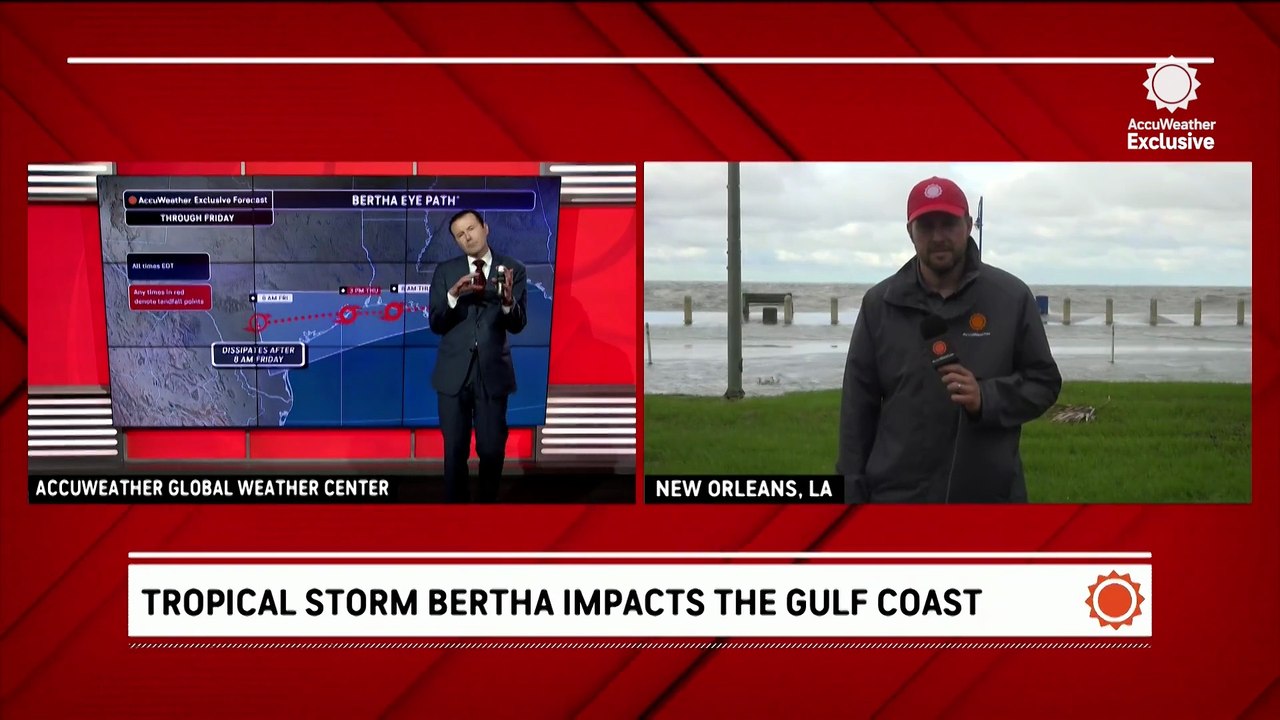 Coastal flooding washes ashore in Louisiana during Tropical Storm Bertha