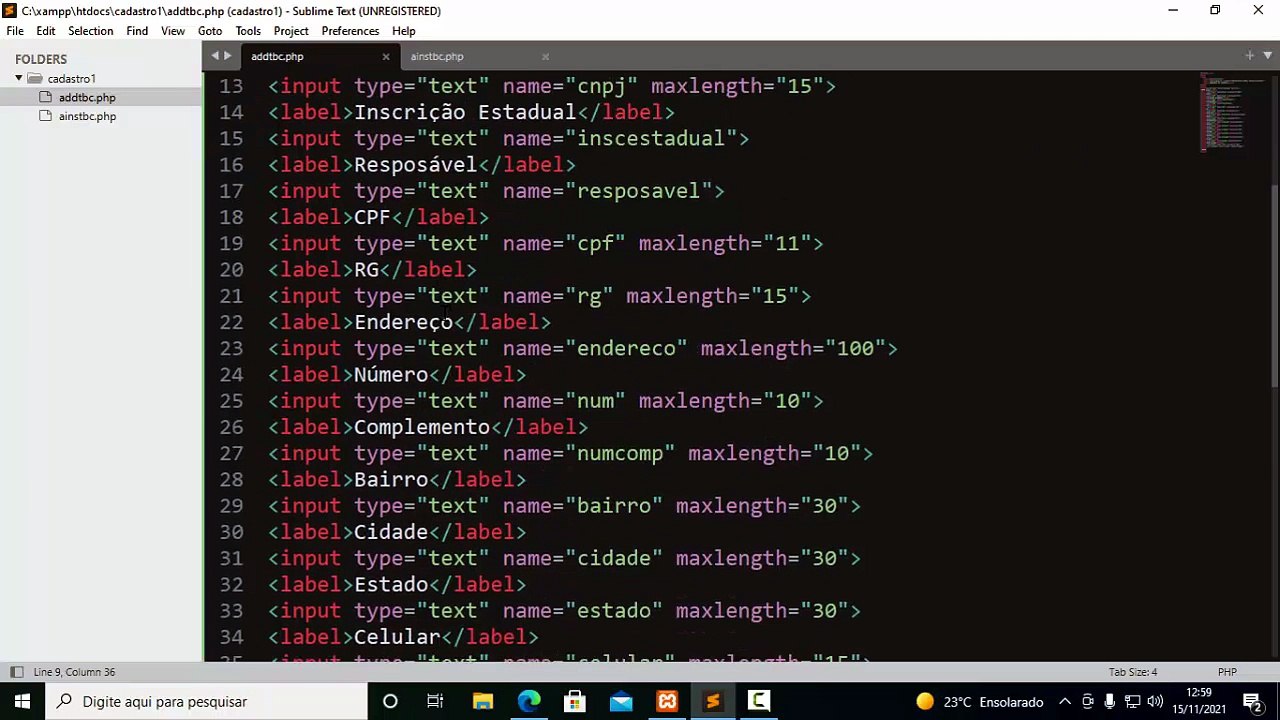 Aula 02 _ Cadastro de Cliente com PHP e MySQL_ Recebendo Dados com Método POST