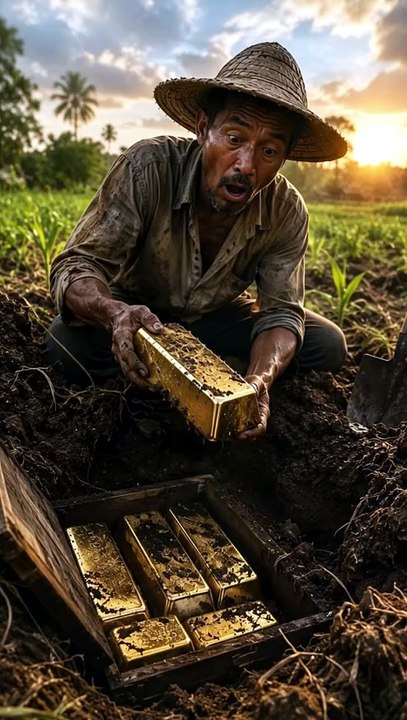 🌾💰 One field. One discovery. Endless possibilities. Imagine finding hidden gold while working the land_ #HiddenGold #Farming #Adventure #TreasureHunt