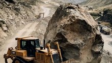 🚜💎 One giant boulder. One unexpected discovery. What would you do if moving a rock revealed a hidden treasure_ 🤯✨ Share your answer below!  #Bulldozer #HiddenTreasure #UnexpectedDiscovery #Adventure