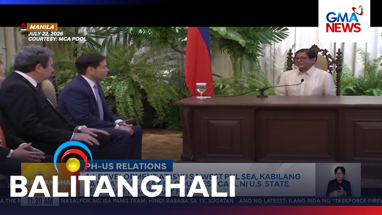 AI development at isyu sa WPS, kabilang sa mga tinalakay sa courtesy call ni US State Sec. Rubio kay PBBM | Balitanghali