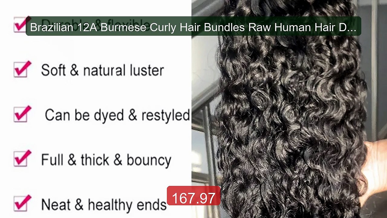 Brazilian 12A Burmese Curly Hair Bundles Raw Human Hair Double Wef... -- Best Deal 2026 | Shop Now!