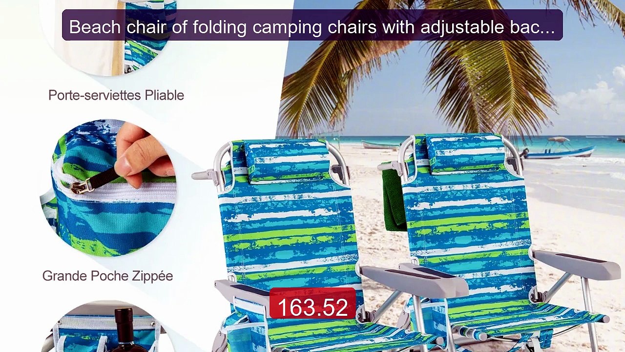 Beach chair of folding camping chairs with adjustable backrest blu... -- Best Deal 2026 | Shop Now!